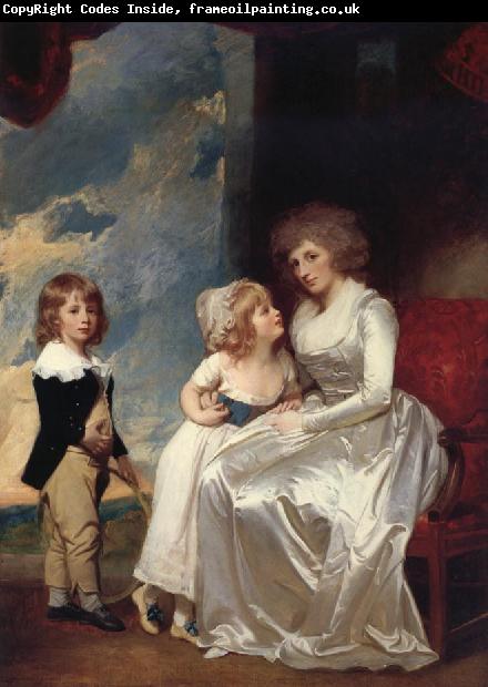 George Romney The Countess of warwick and her children